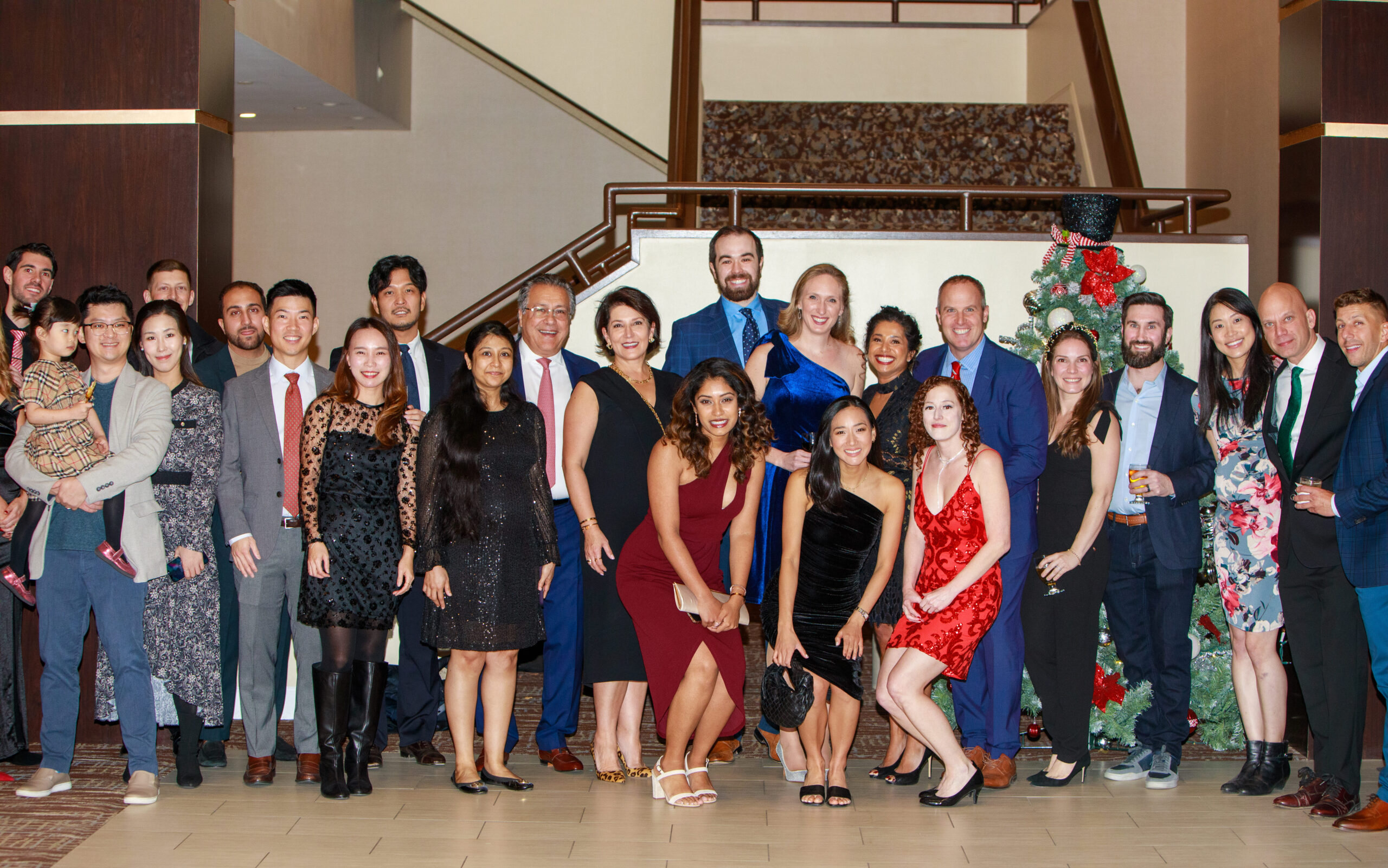 Staff members gathered for holiday party